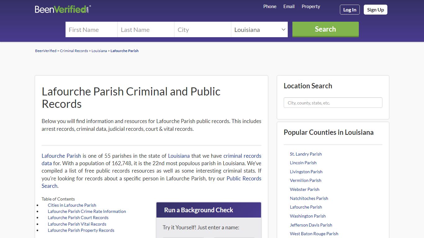 Lafourche Parish Arrest Records in LA - BeenVerified